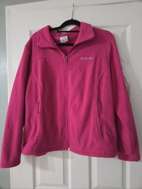 Columbia Women's Bright Pink Full-Zip Fleece Jacket XL